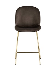 Полубарный стул Stool Group Турин со спинкой велюр коричневый золотые ножки 8329A VELVET BROWN 1