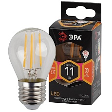 Лампа светодиодная филаментная ЭРА E27 11W 2700K прозрачная F-LED P45-11w-827-E27 Б0047013 3