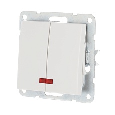 Выключатель LK Studio 2-кл., с индикаторами (схема 5L) 16 A, 250 B (белый) LK60 861204-1 1
