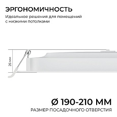 Встраиваемая светодиодная панель Apeyron 06-169 2