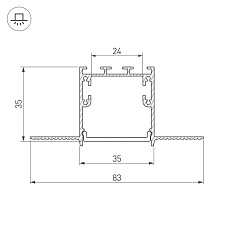 Встраиваемый профиль Arlight SL-Linia32-Fantom-3000 Anod 036225 1