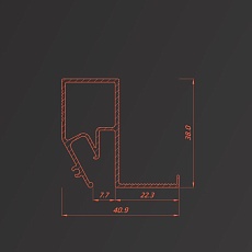 Теневой профиль Flexy для натяжных потолков 8608 BRUS 06 9016 2