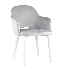 Кухонный стул Stool Group Венера велюр серебристый (ножки белые) MC16-2 KD HLR-14