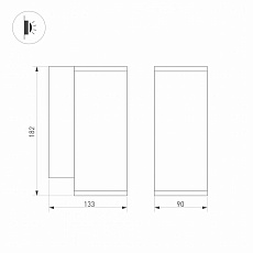 Уличный настенный светодиодный светильник Arlight LGD-Forma-Wall-R90-12W Warm3000 029976 2