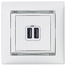 Розетка 2хUSB Legrand Valena 240V/5V 2400mA белая 770470 1