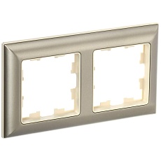 BRITE Рамка 2-местная РУ-2-Бр бежевый/шампань IEK BR-M22-12-3-K10