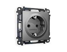 Комплект механизма электрической розетки AMBRELLA VOLT ALFA Антрацит серый с/з с шторками QUANT (AP6570, VM141) MA657010