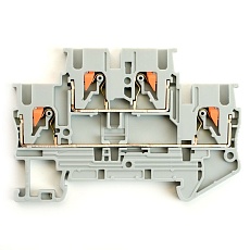 Зажим пружинный, 4-проводной проходной ЗНИ - 2,5 ,JXB PT 2,5, серый LD575-1-25 49247 3