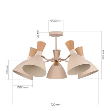 Потолочная люстра Evoluce Vista SLE1256-502-05 2