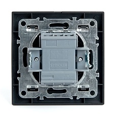 Переключатель двухклавишный Stekker Эрна черный PSW10-9008-03 39921 4