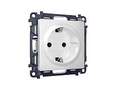 Комплект механизма электрической розетки AMBRELLA VOLT  ALFA Белый матовый с/з с шторками QUANT (AP1270, VM141) MA127010