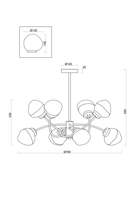 Люстра Freya FR8017PL-08MG изображение 3 Люстра Freya FR8017PL-08MG Фото № 3