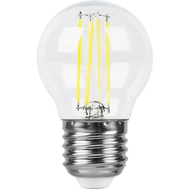 Лампа светодиодная филаментная Feron E27 5W 4000K Шар Прозрачная LB-61 25582 фото 2