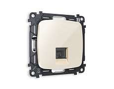Комплект механизма компьютерной розетки AMBRELLA VOLT OMEGA Бежевый глянец RJ-45(8P8C) CAT6 с шторкой QUANT (OP3120, VM188) MO312010