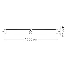 Лампа светодиодная Gauss G13 24W 4000К матовая 93024 2