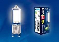 Лампа светодиодная Uniel G9 4W 4000K прозрачная LED-JCD-4W/NW/G9/CL GLZ01TR UL-00001814 1