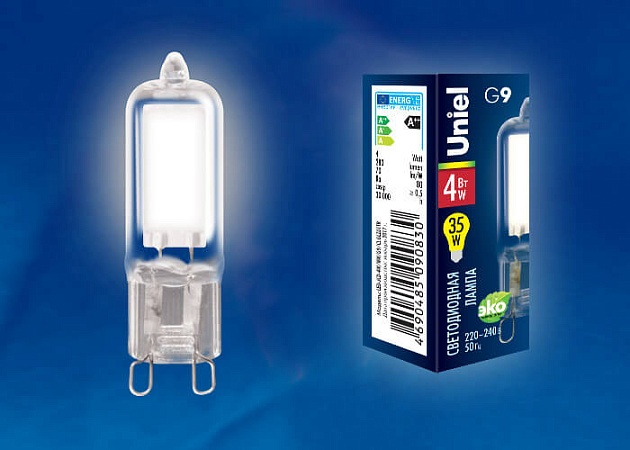 Лампа светодиодная Uniel G9 4W 4000K прозрачная LED-JCD-4W/NW/G9/CL GLZ01TR UL-00001814 фото 2