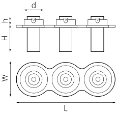 Комплект из светильника и рамки Lightstar Intero Tubo (217637+217274+217274+217274) i637274 3
