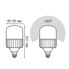 Лампа светодиодная Gauss E40 80W 6500K матовая 63438 1