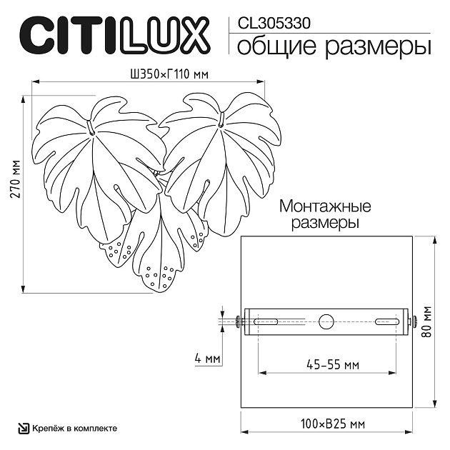 Бра Citilux Dryad CL305330 Фото № 2