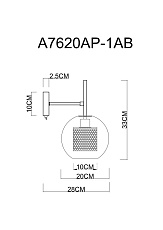 Бра Arte Lamp Manchester A7620AP-1AB 4
