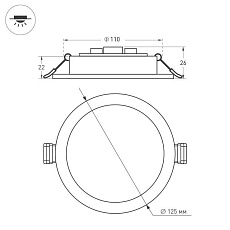 Встраиваемый светодиодный светильник Arlight DL-BL125-9W White 021433 5