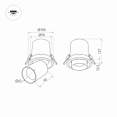 Встраиваемый светодиодный спот Arlight LTD-Pull-R100-10W Warm3000 031365 1