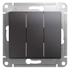Выключатель трехклавишный Systeme Electric Glossa 10A 250V графит GSL001331