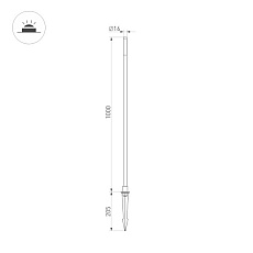 Ландшафтный светодиодный светильник Arlight KT-Canna-L1000-1W Warm3000 034163 1