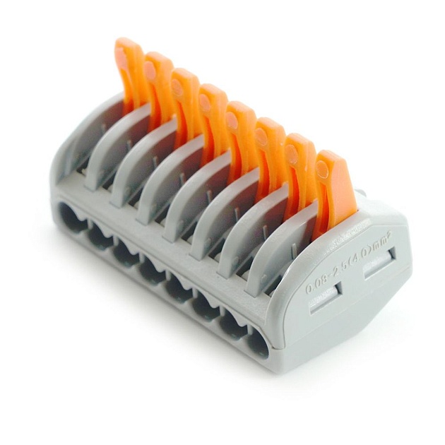Клемма строительно-монтажная 8-проводная Stekker, LD222-418 32399 изображение 4 Клемма строительно-монтажная 8-проводная Stekker, LD222-418 32399 Фото № 4