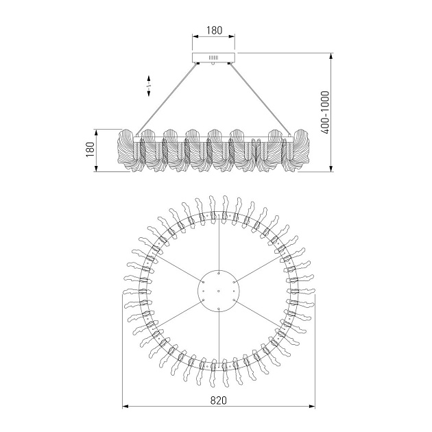 Подвесной светодиодный светильник Bogates Farfalla 90375/1 изображение 2 Подвесной светодиодный светильник Bogates Farfalla 90375/1 Фото № 2