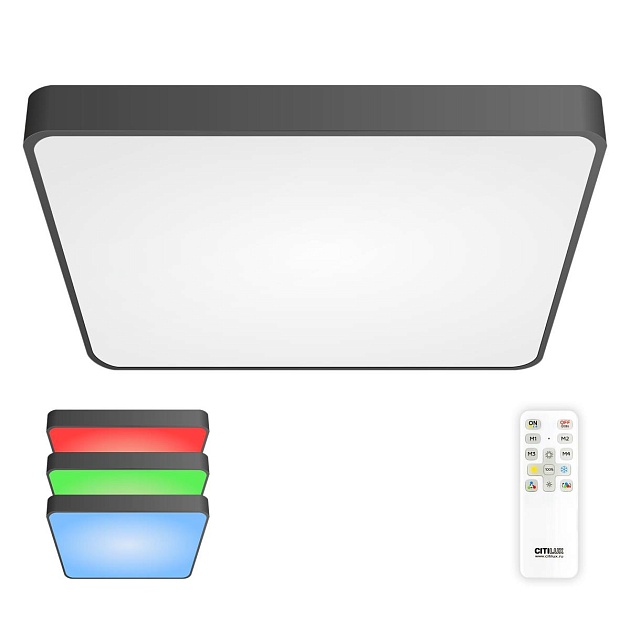Потолочный светодиодный светильник с пультом ДУ Citilux Купер RGB Черный CL724K105G1 Фото № 1