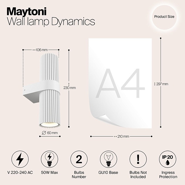Бра Maytoni Dynamics MOD326WL-02W Фото № 2