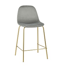 Полубарный стул Stool Group Валенсия велюр серый золотые ножки CC-91003B HLR-18