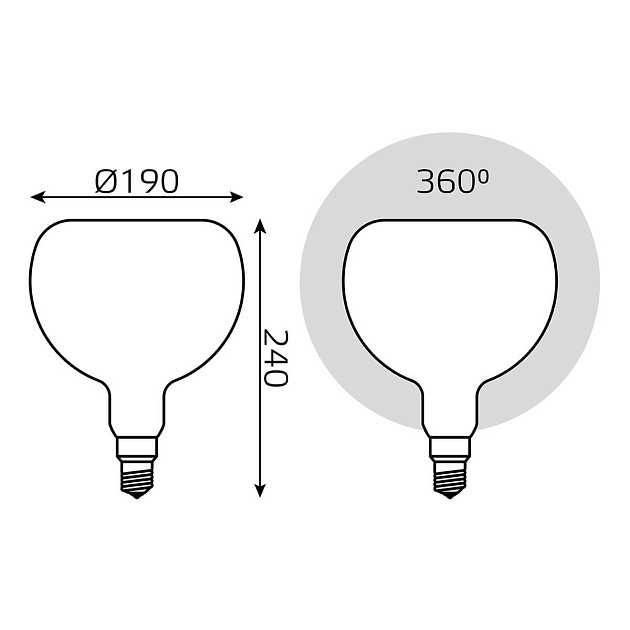Лампа светодиодная филаментная диммируемая Gauss E27 10W 4100К матовая 1017802210-D фото 3