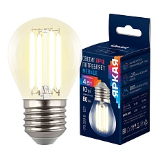 Лампа светодиодная Uniel E27 4W 3000K прозрачная LED-G45-4W/3000K/E27/CL GLY01TR UL-00011940 3