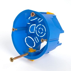 Подрозетник Stekker EBX20-02-2 с лапками для полых стен, синий (без инд. стикера) 39351 2