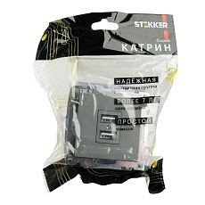 Розетка 2хUSB Stekker Катрин графит GLS10-7115-06 49422 3