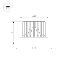 Встраиваемый светодиодный светильник Arlight MS-Atlas-Trimless-R70-12W Warm3000 036105 1