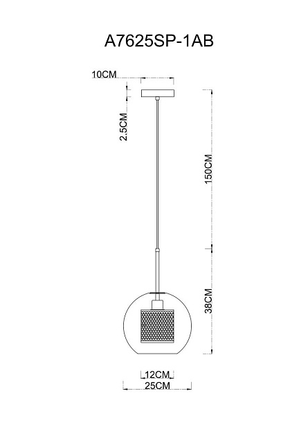 Подвесной светильник Arte Lamp Manchester A7625SP-1AB фото 2