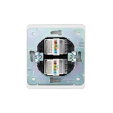 Розетка ROUND компьютерная двойная RJ45+RJ45 кат6 с/у перламутр KRANZ KR-78-0725-1 5