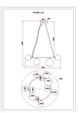 Подвесная люстра Moderli Renny V10790-11P 1