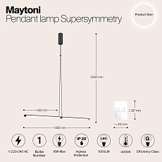 Подвесной светодиодный светильник Maytoni Supersymmetry P096PL-L11BK1 1