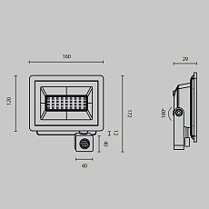 Прожектор светодиодный Maytoni Flood 30W 6500K FL001-L30B6KSR 1