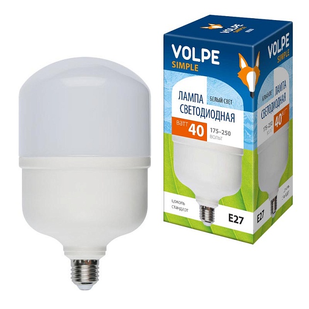 Лампа LED сверхмощная Volpe E27 40W 4000K матовая LED-M80-40W/NW/E27/FR/S UL-00002905 фото 