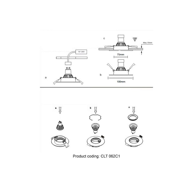 Встраиваемый светильник Crystal Lux CLT 062C1 WH Фото № 2