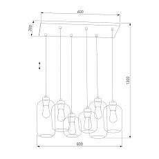 Подвесная люстра TK Lighting 1027 Marco Graphite 2