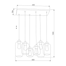 Подвесная люстра TK Lighting 1027 Marco Graphite 2