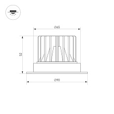 Встраиваемый светодиодный светильник Arlight MS-Atlas-Trimless-R50-6W Day4000 035745 1