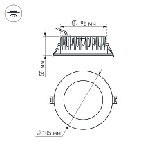 Встраиваемый светодиодный светильник Arlight LTD-105WH-Frost-9W Day White 110deg 021492 3